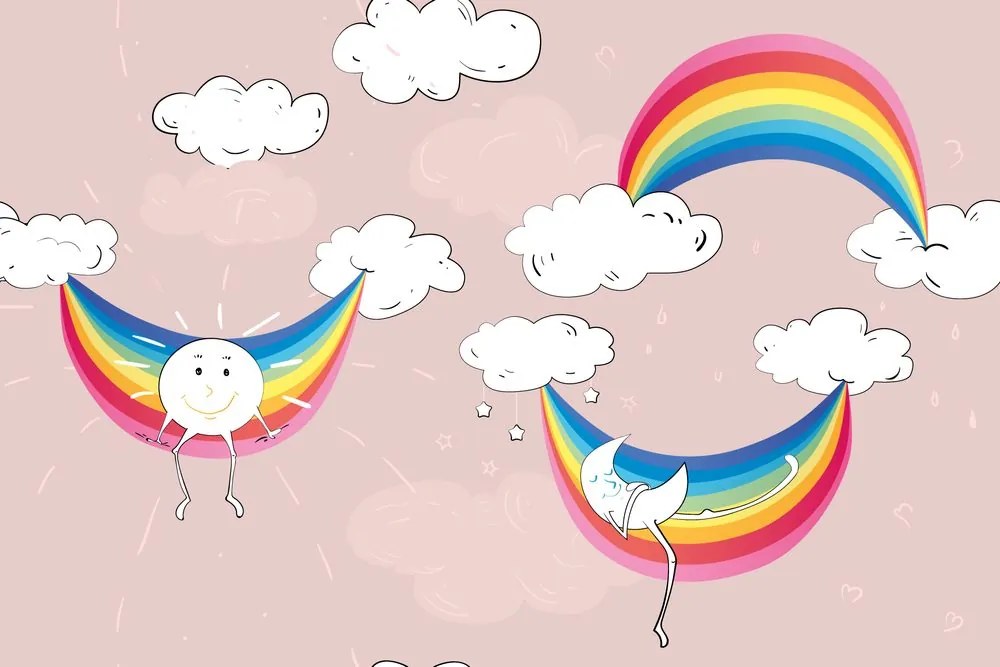 Carta da parati autoadesiva – Arcobaleno allegro