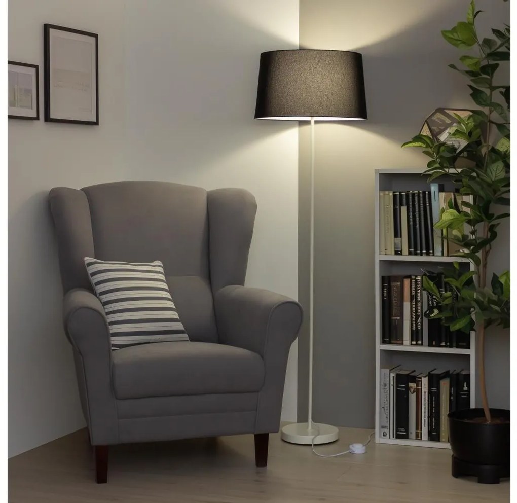 Brilagi - Lampada da terra LED CERIA, 1x E27/40W/230V, Ø 45 cm, nera/bianca