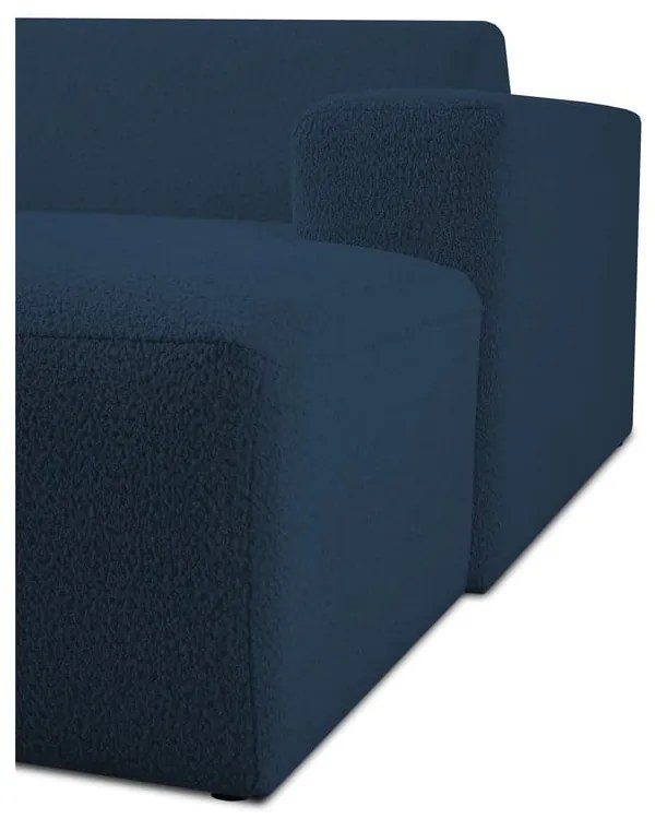 Modulo divano in bouclé blu scuro (angolo destro) Roxy - Scandic