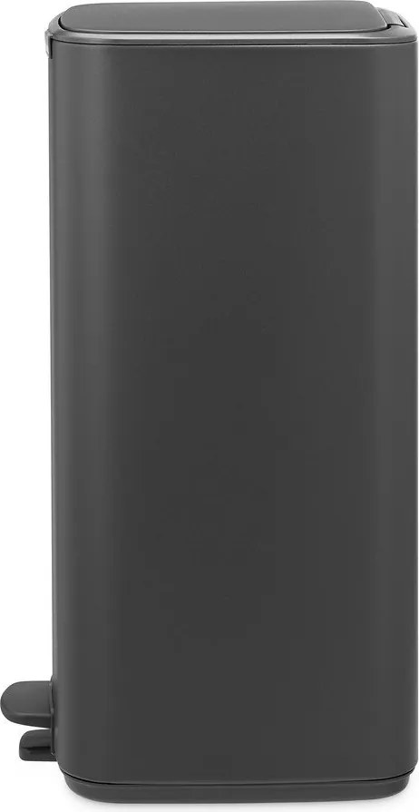 Cestino per la spazzatura grigio scuro in acciaio con pedale 30 l Bo – Brabantia
