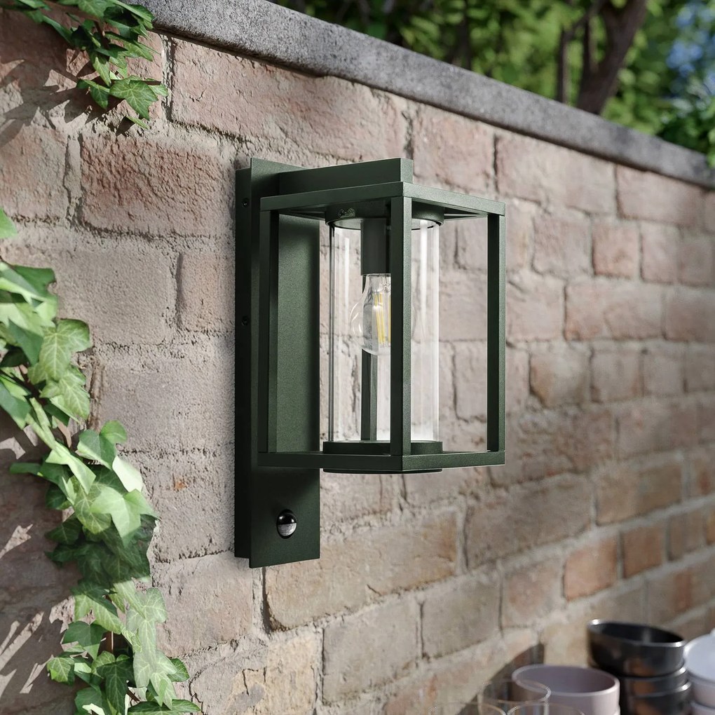 Lucande Applique da esterno Ferda, sensore, sospensione, verde, IP44 Ferda Lucande, dimmerabile, Verde, Alluminio, Moderno