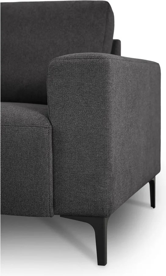 Divano angolare color antracite (con penisola a sinistra/a L) con rivestimento in ciniglia Fabian – Scandic