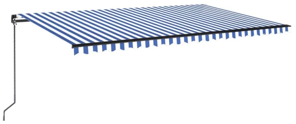 Tenda da Sole Retrattile Manuale 500x350 cm Blu e Bianca