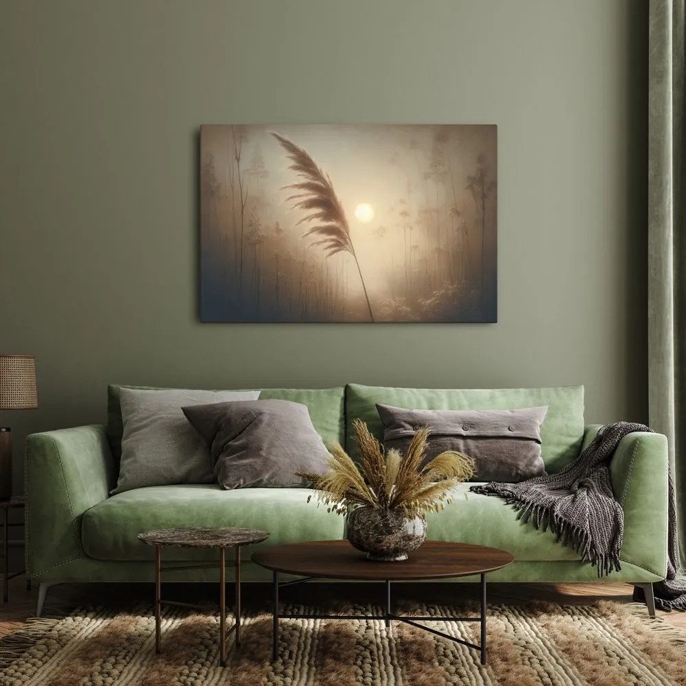 Quadro su tela – Canna in alba nebbiosa