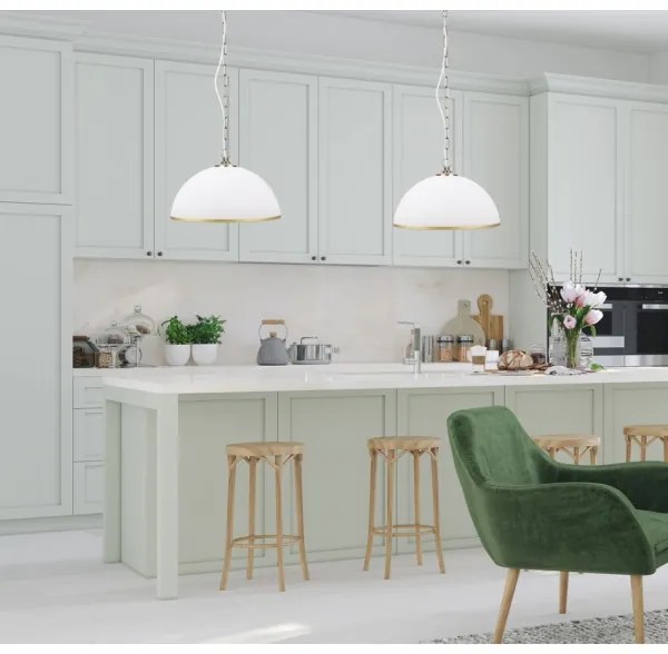 Lampadario a sospensione con catena SUGAR 1xE27/60W/230V bianco/oro