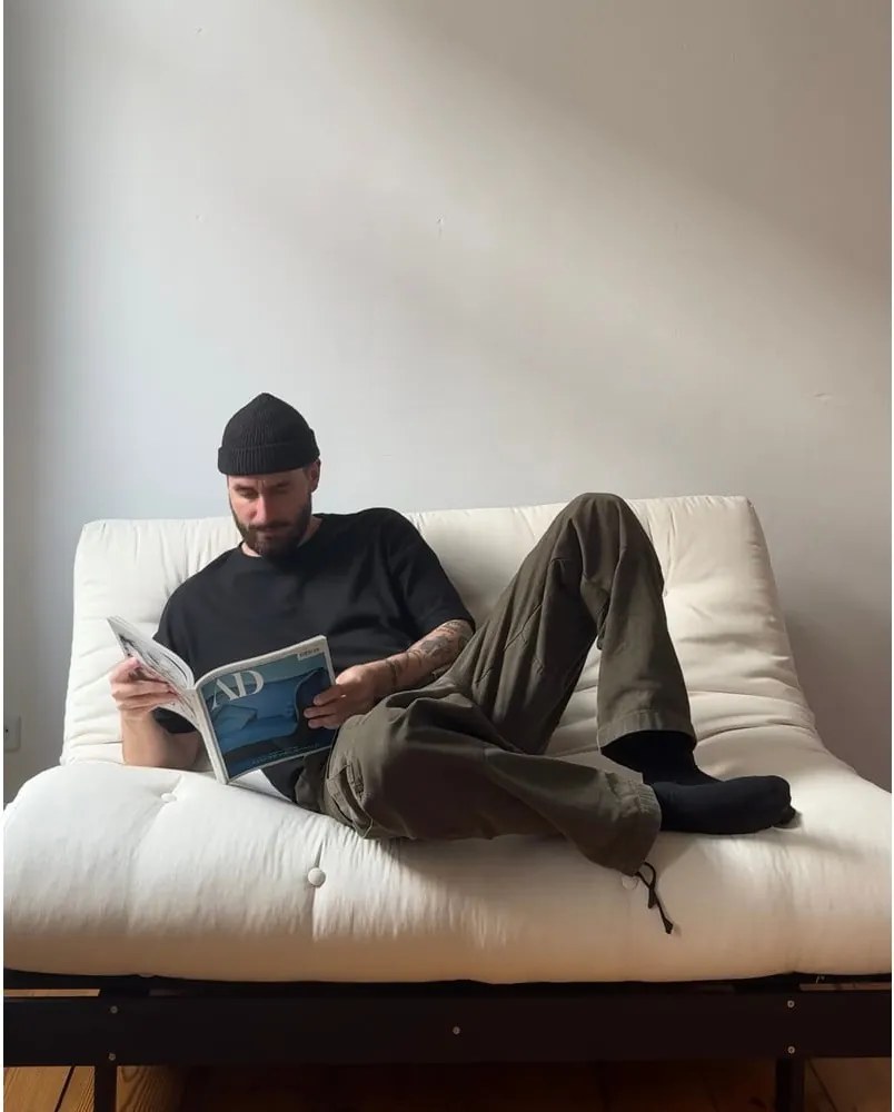 Divano letto verde 140 cm Roots Black Night - Karup Design