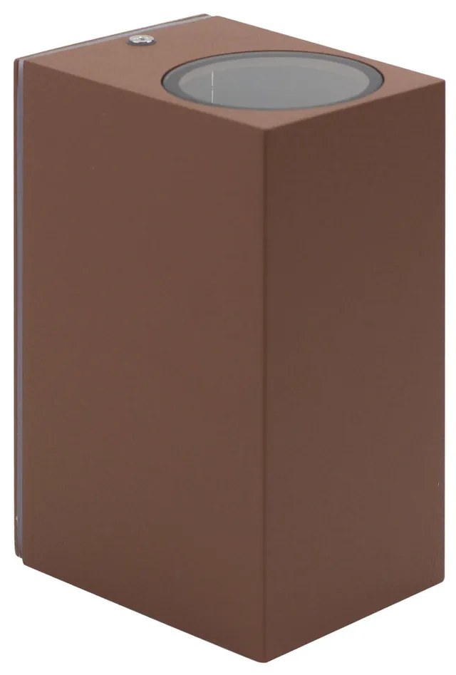 Applique Quadrata Bidirezionale IP65 - GU10 Mattone Corten