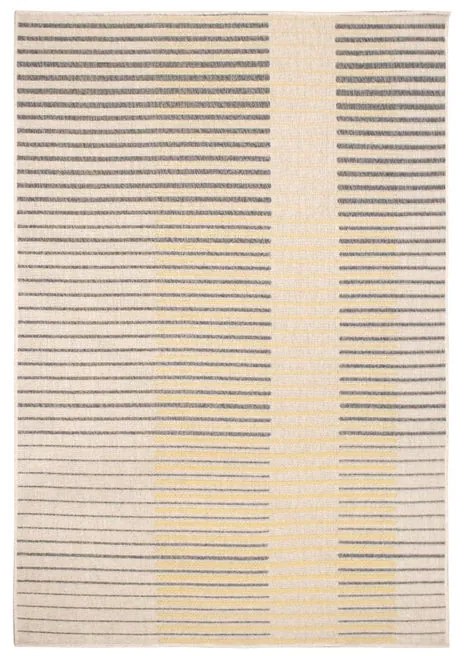 Tappeto Sarawi a righe geometrico in cotone beige/arancio/ grigio, L 190 x L 130 cm