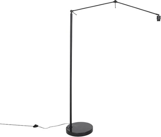 Lampada da terra moderna nera con paralume dorato 50 cm - Editor