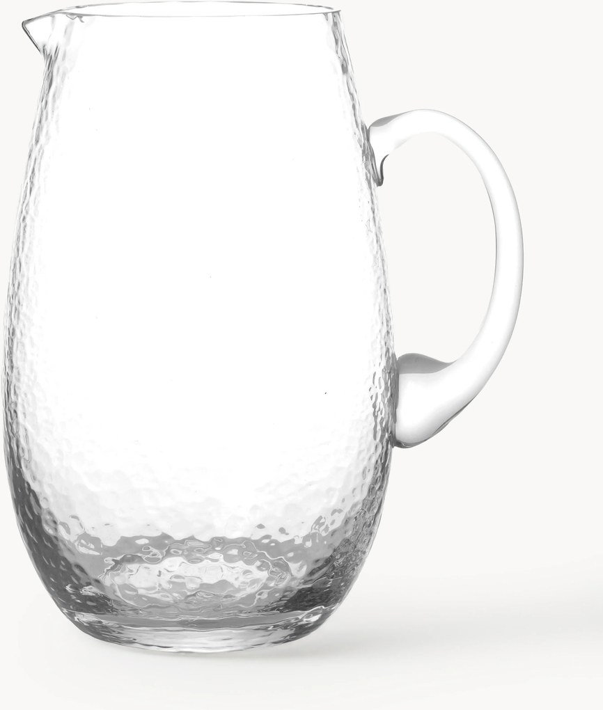 Brocca in vetro soffiato Hammered, 2 L