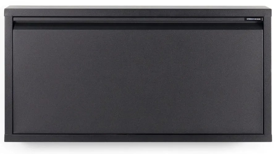 Scarpiera nera in metallo con ante ribaltabili 75x37,5x12,5 cm Billy – Spinder Design