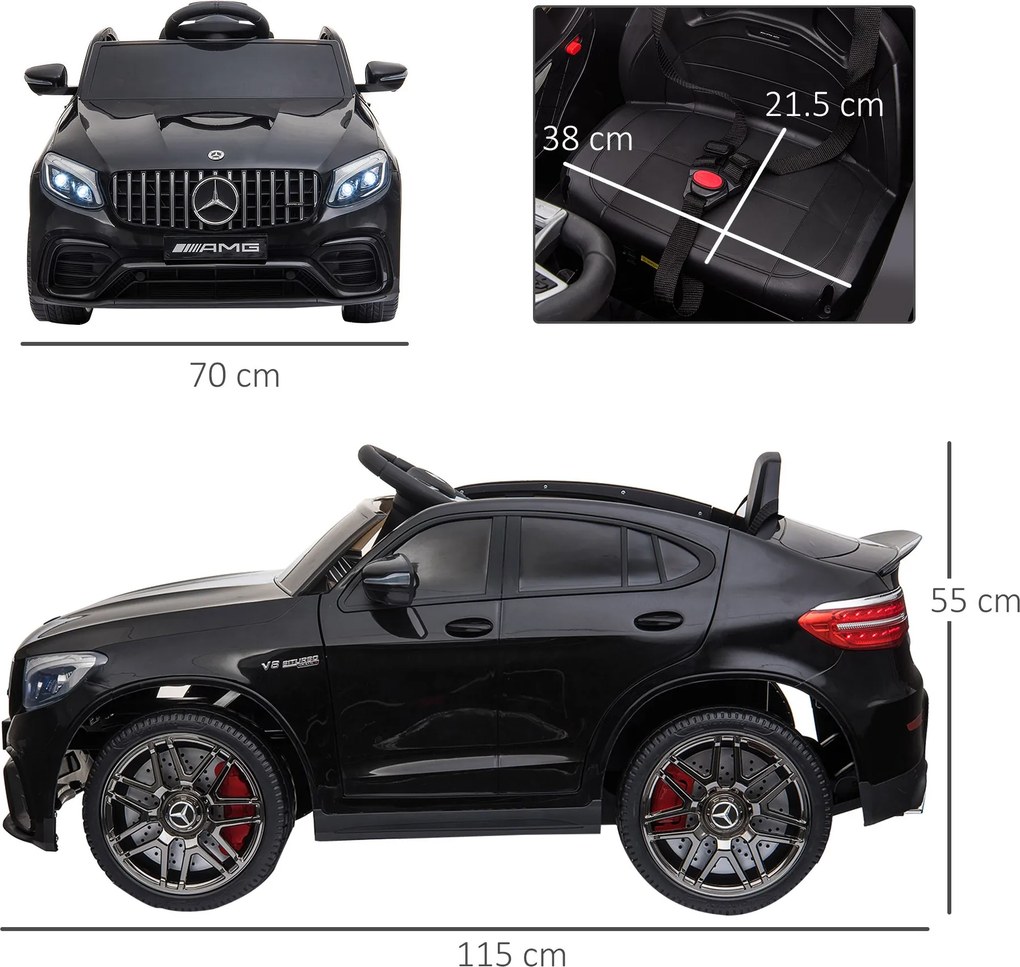 Macchina Elettrica per Bambini 12V con Licenza Mercedes GLA 45 AMG Nera...