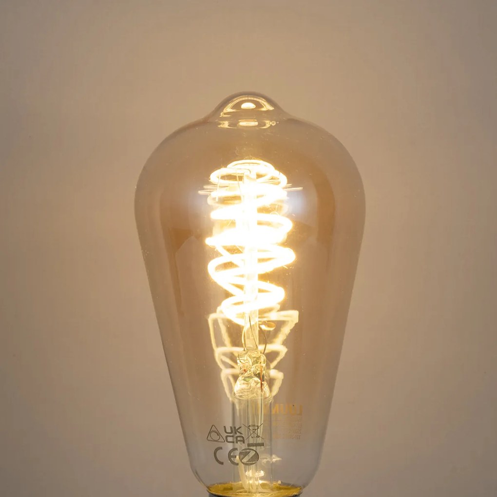 Set di 3 lampadine LED smart E27 dimmerabili ST64 4.9W 320 lm 2500K con Zigbee Smart Hub incluso