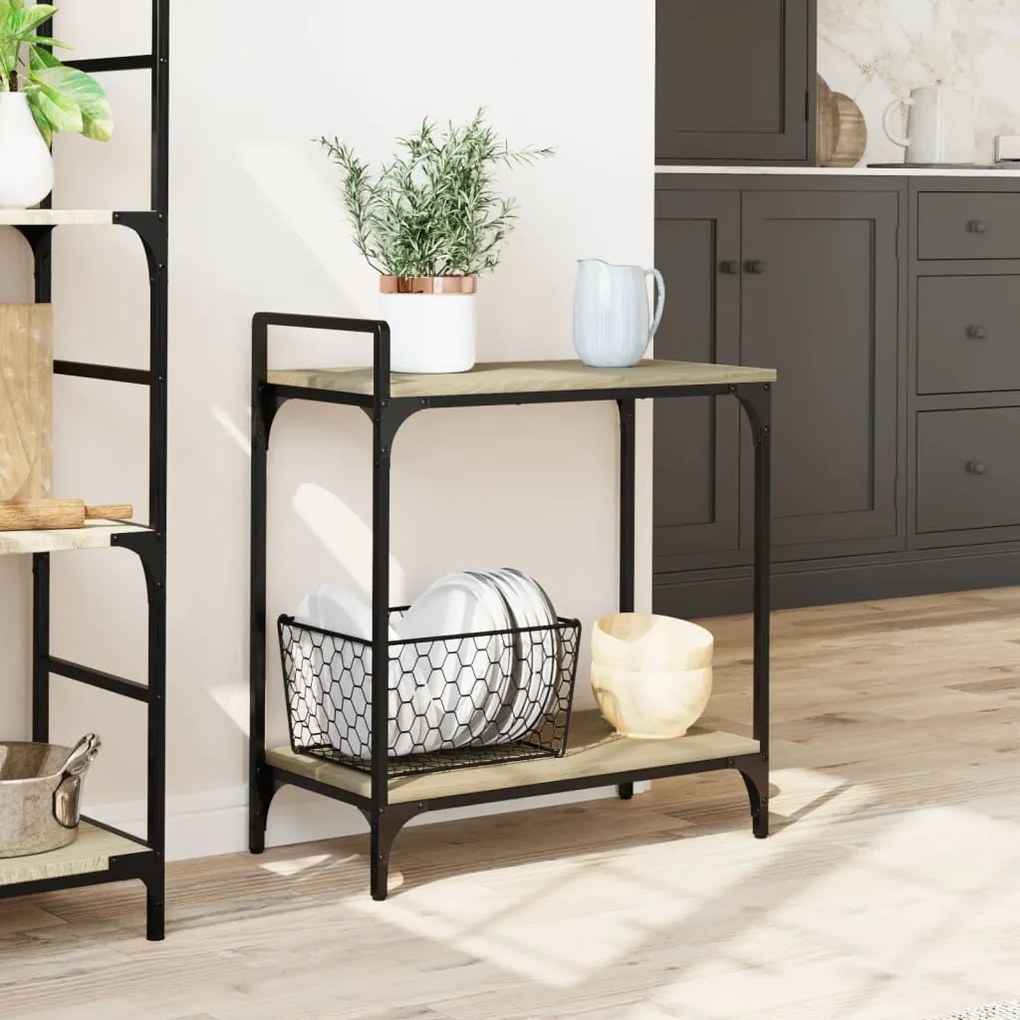 Carrello cucina rovere sonoma 60,5x31x72,5 cm legno multistrato