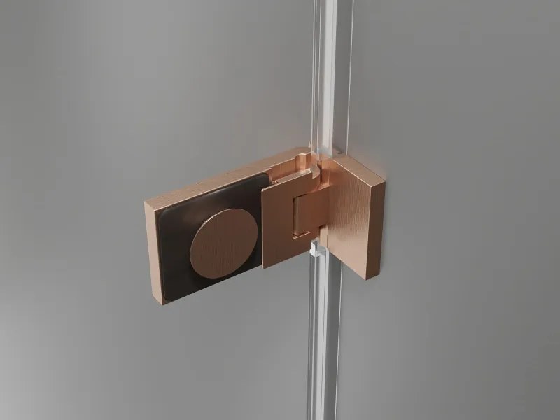 Mexen Lunar-F Duo cabina doccia pieghevole 100 x 80 cm, trasparente, rame spazzolato - 836-100L-080P-65-00