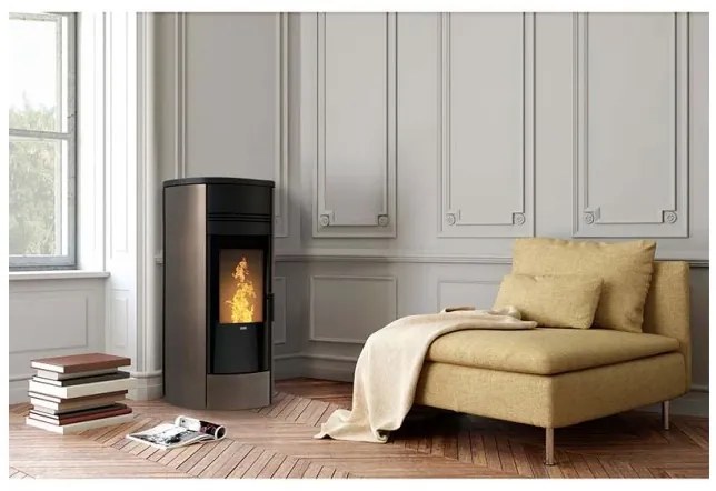 Termostufa A Pellet Idro 27 kW Style 220 Bronze Klover Design Tondo