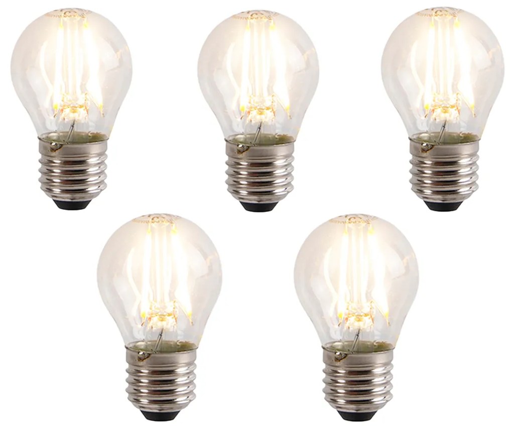 Set di 5 lampadine LED E27 dimmerabili a 3 fasi P45 5W 700 lm 2700K