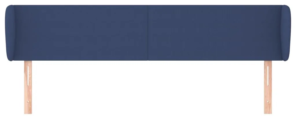Testiera ad orecchio blu 183x23x78/88 cm in tessuto