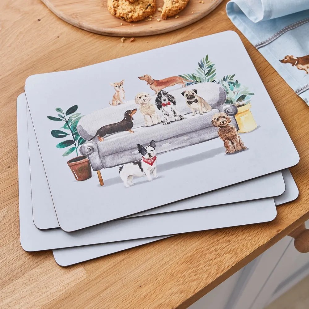 Tovagliette in sughero 4 pezzi 21,5x29 cm Curious Dogs - Cooksmart ®