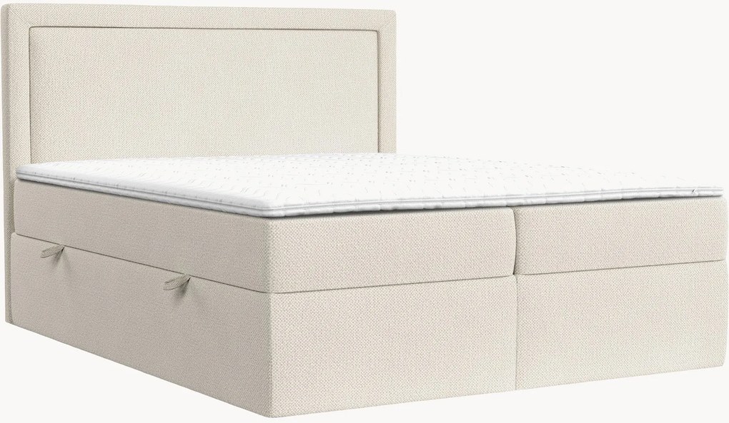 Letto boxspring in ciniglia fatto a mano con contenitore Rebeca, H2