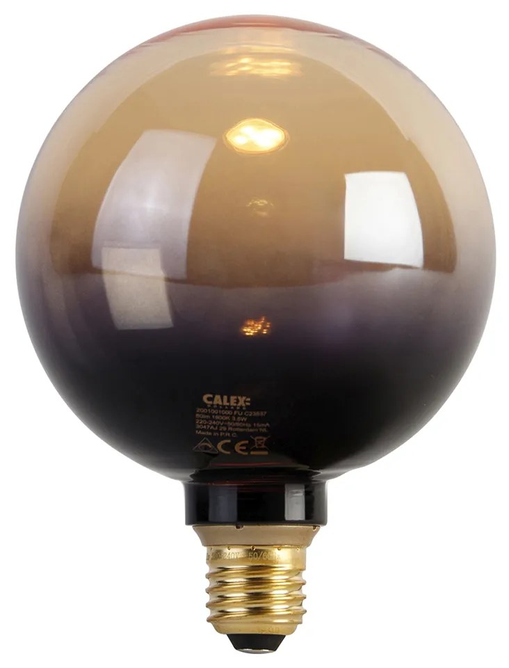 Lampadina LED dimmerabile E27 G125 nero oro 3,5W 80lm 1800K