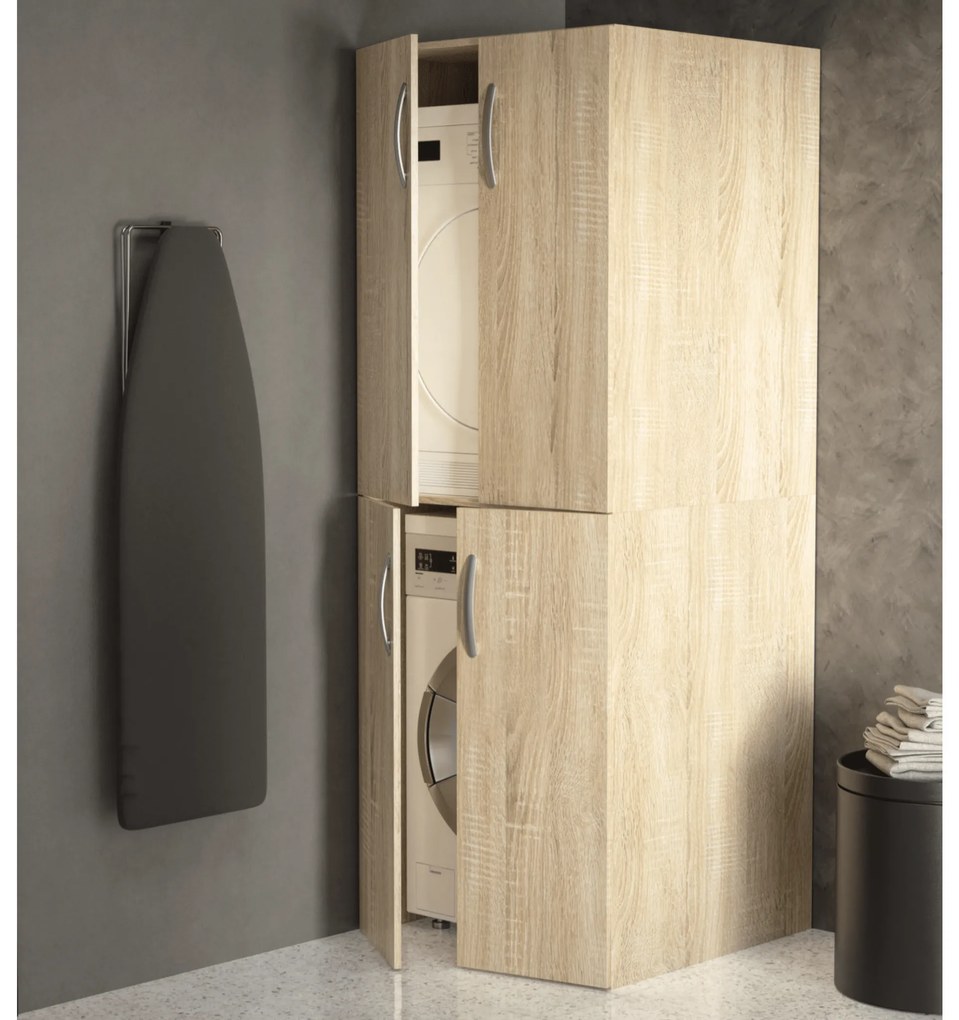 Mobile Per Lavatrice/Asciugatrice 190 Cm Quattro Ante Esseci Arredo Bagno "Cloe"