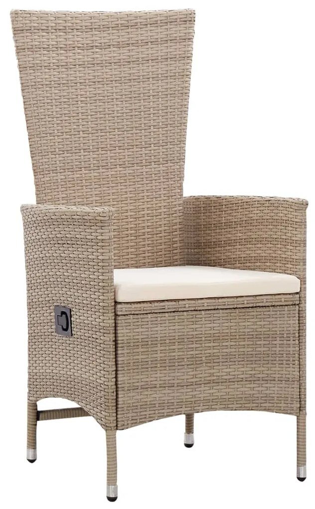 Set da Pranzo da Giardino 7 pz con Cuscini Beige