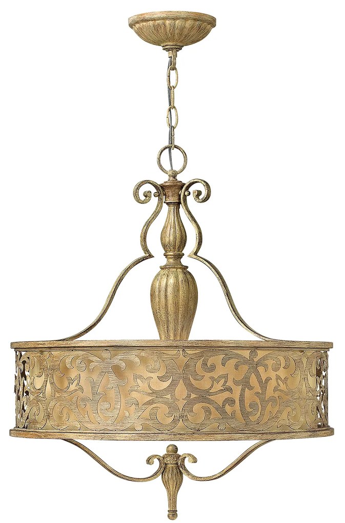 Lampadario Contemporaneo Carabel Acciaio Beige Champagne Vetro 3 Luci E27