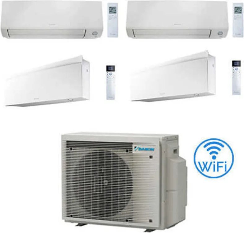 Daikin - Climatizzatore garanzia italia Perfera All Seasons + emura Quadri Split Inverter 7000 + 9000 + 12000 + 12000 btu con u.e. 5MXM90A9 Classe