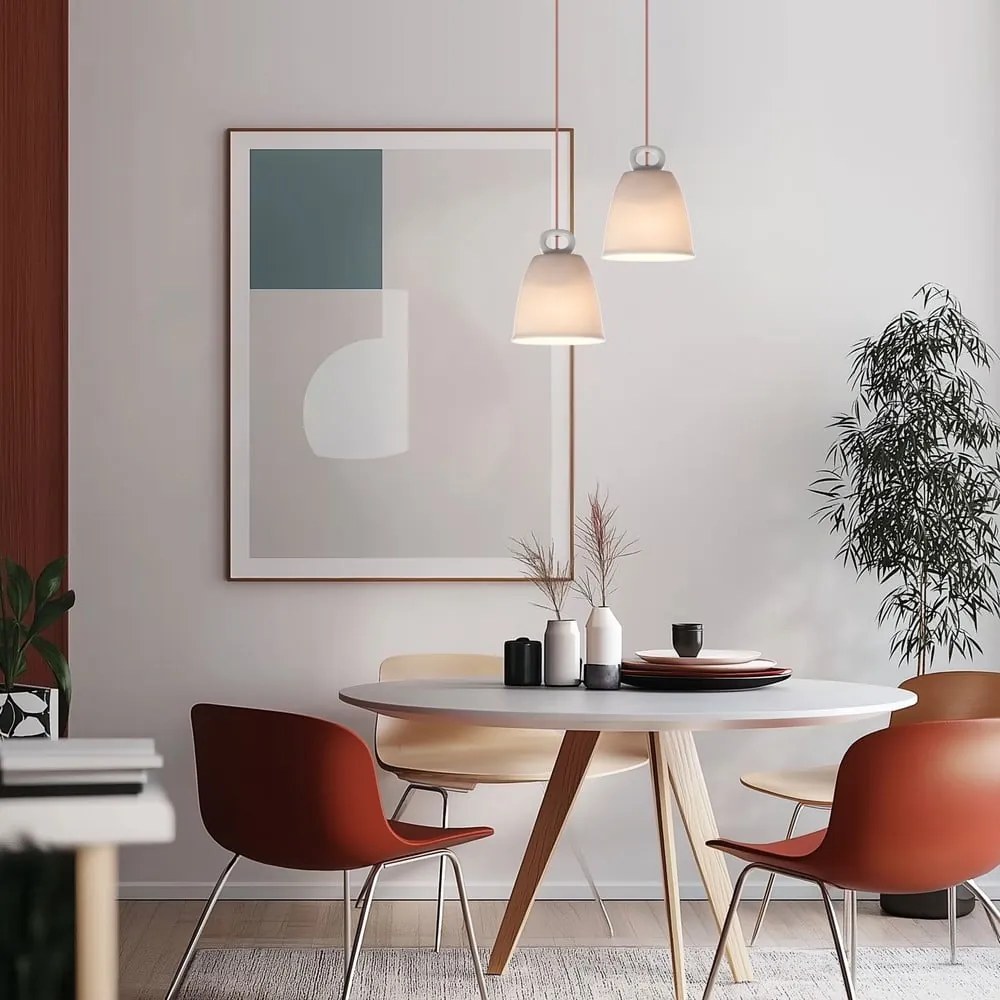 Lampadario bianco con paralume in ceramica Sewilla – Candellux Lighting