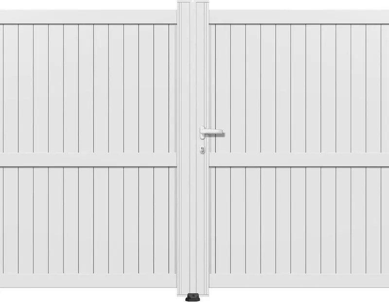 Cancello manuale a braccio articolato e a martinetto Matisse battente GARDENGATE in alluminio bianco, apertura a destra, L 300 x H 179.6 cm, serratura manuale