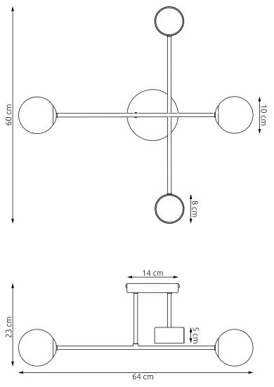 Plafoniera da soffitto HOLON 2xG9/8W/230V + 2xGX53/12W grigia