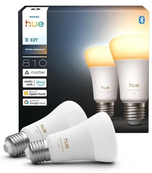 Set da 2 lampadine LED dimmerabili Philips Hue WHITE AMBIANCE E27/6W/230V 1000-20000K
