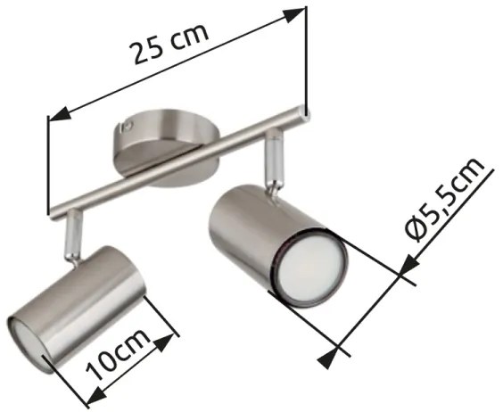 Globo 57914-2N - Faretto ALLVI 2xGU10/25W/230V cromo
