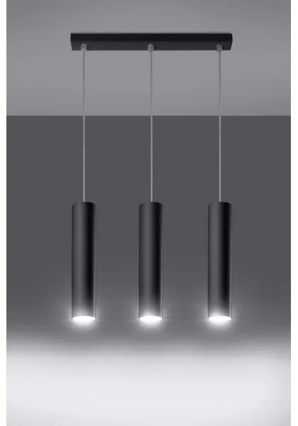 Sollux SL.0329 - Lampadario a sospensione con filo LAGOS 3 3xGU10/10W/230V nero