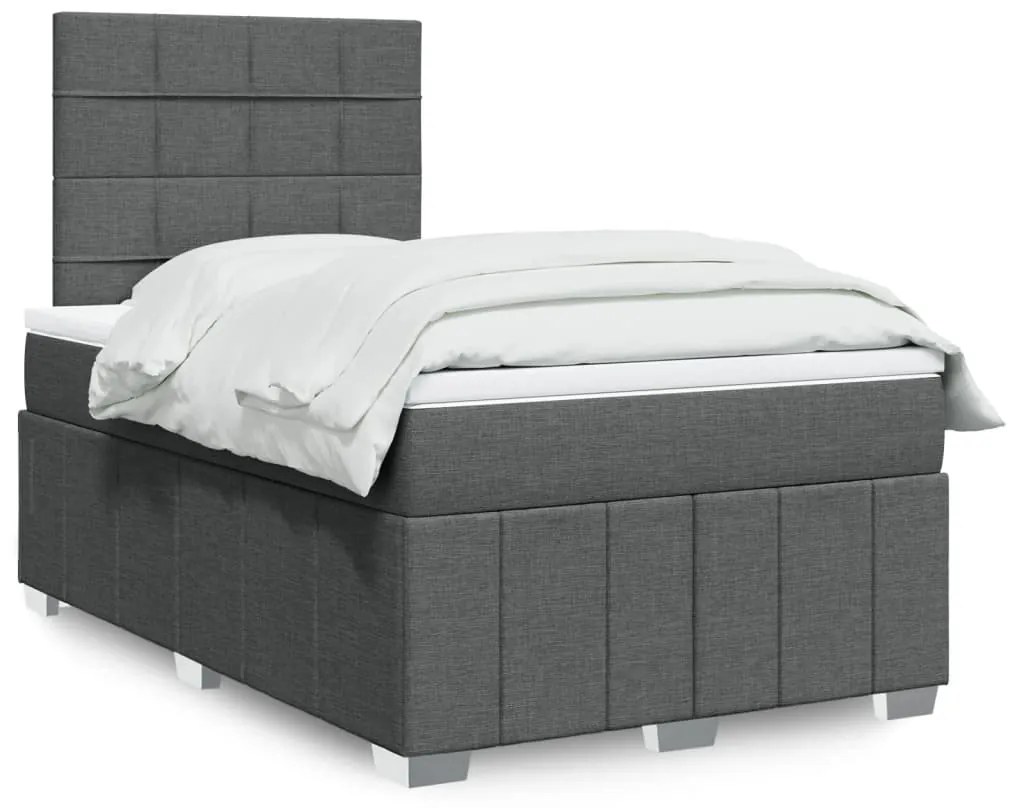 Giroletto A Molle Con Materasso Grigio Scuro 120x200 Cm Tessuto /