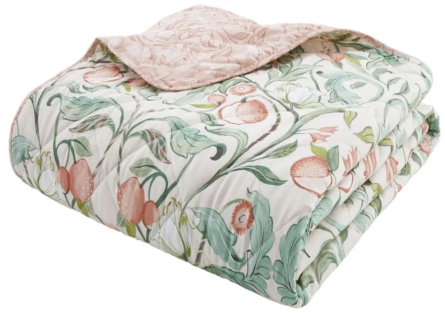 Copriletto verde-rosa per letto matrimoniale 220x230 cm Clarence Floral - Catherine Lansfield