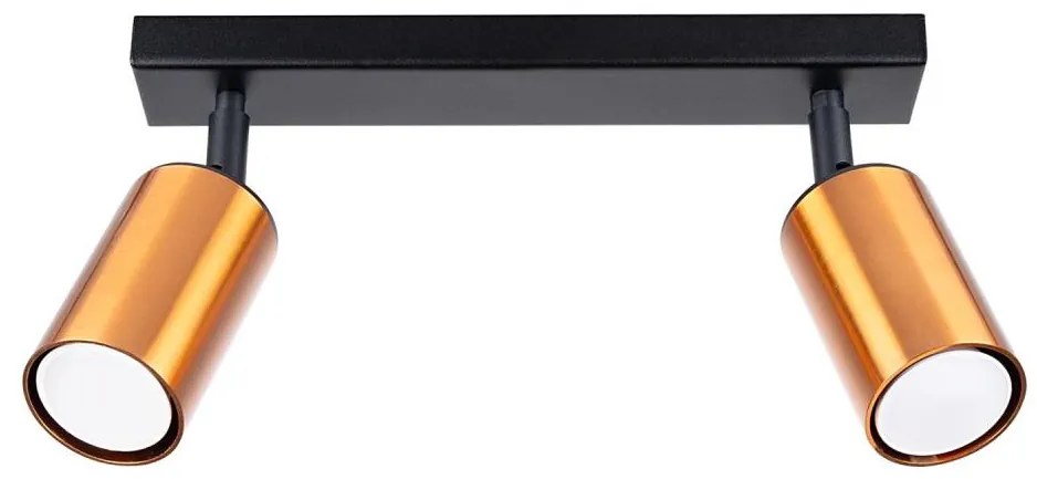 Sollux SL.1375 - Faretto WINX 2xGU10/10W/230V nero/rame