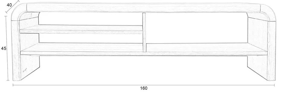 Mobile TV di colore naturale con effetto rovere 160x45x40 cm Brave – Zuiver