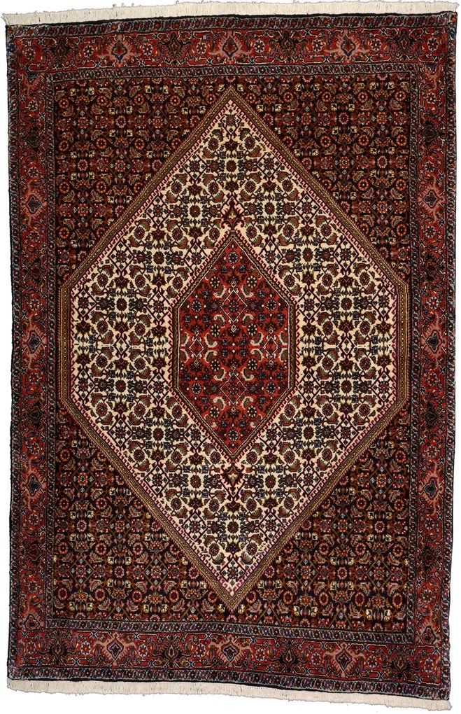 Bidjar Tappeto 170x110 Rosso (Iran) Annodato A Mano