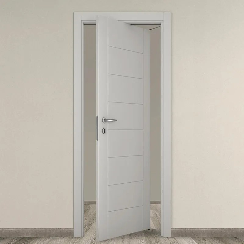 Porta tamburata rototraslante Chamberi grigio L 70 x H 210 cm destra