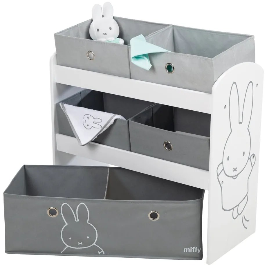 Organizer per giochi da bambino bianco/grigio 63,5x29,5x60 cm Miffy – Roba