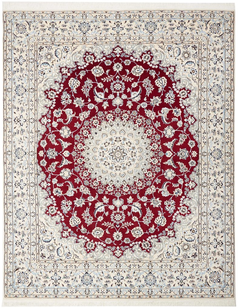 Nain Tappeto persiano 260 x 210 Rosso (Iran) Annodato A Mano