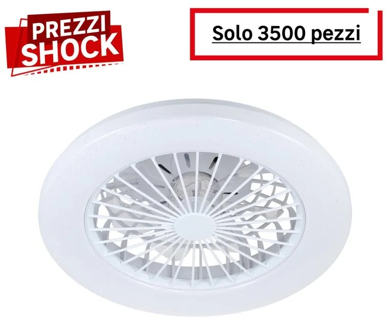 Ventilatore da soffitto FANNY trasparente, Ø 48.5 cm, CCT, dimmerabile IP20