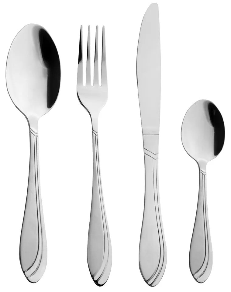 Posate argentate in acciaio inox 24 pz Satin – Orion