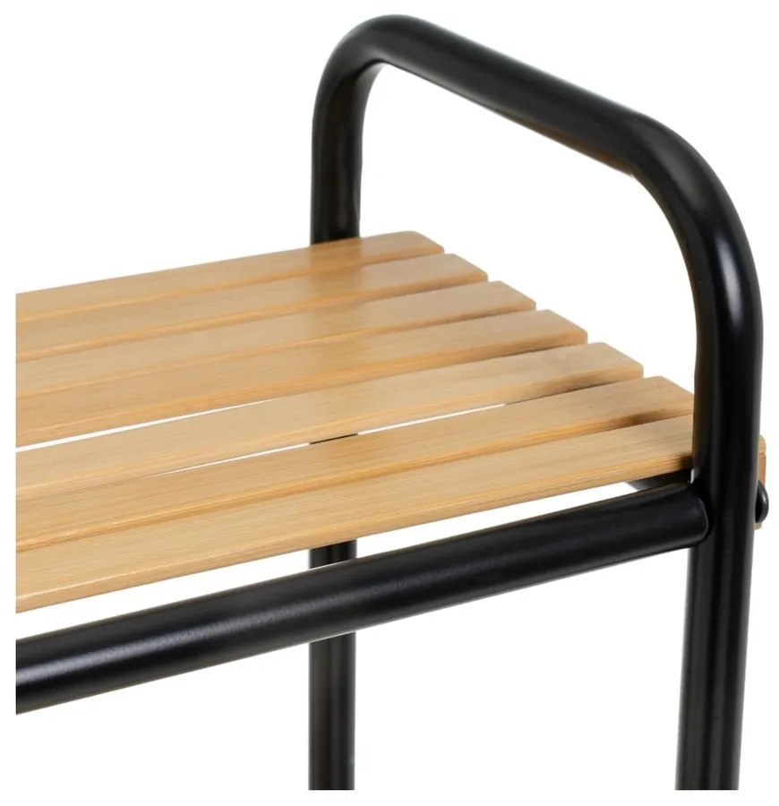 Scaffale nero e color legno naturale in bambù 41x77 cm - Casa Selección