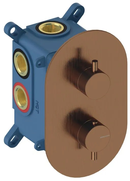 Rubinetto per doccia getto laminare cristallino monocomando Loop oro rosa lucido SANYCCES