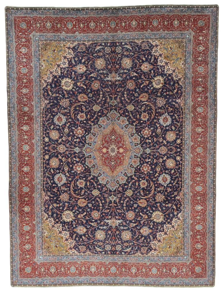 Sarouk Tappeto persiano 310 x 420 Blu (Iran) Annodato A Mano