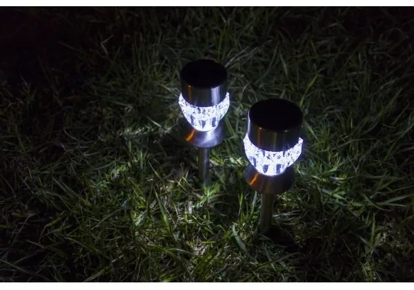 Lampada LED solare CRYSTAL 2xLED-RGB/0,02W/1xAAA cromo opaco