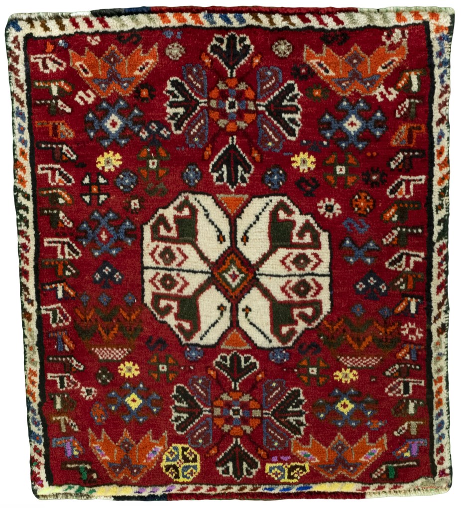 Shiraz Tappeto persiano 60x60 Rosso (Iran) Annodato A Mano